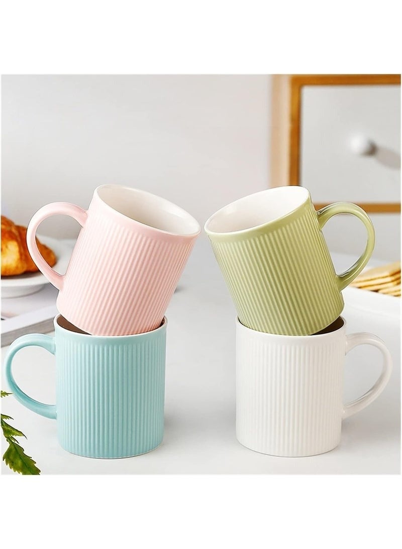 4-Pack 350ml Porcelain Coffee Mugs – Stylish Korean-Style Mugs for Hot & Cold Drinks, Cappuccino, Tea, Iced Coffee, Dishwasher & Microwave Safe - Image 5