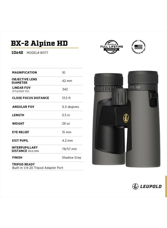 Leupold - BX-2 Alpine HD Binoculars, 10x42mm (181177) - Image 1