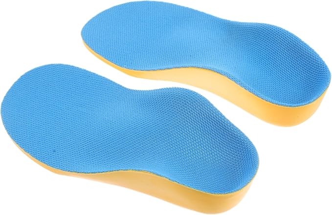 Arch Support Insoles For Kids Mesh Yellow Size 4 Comfortable Cushion Pads Healthy Walking Foot Alignment - Image 1