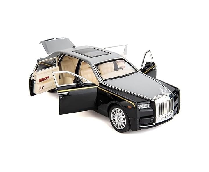Awestuffs 1:32 Scale Model Car Exclusive Alloy Metal Pull Back Die-cast Toy with Openable Doors & Light Music for Gifts and Décor (Rolls Royce Phantom) - Image 2