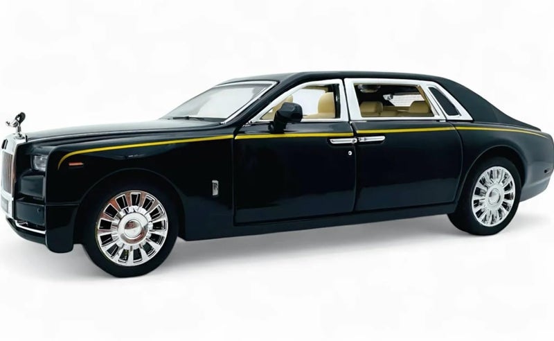 Awestuffs 1:32 Scale Model Car Exclusive Alloy Metal Pull Back Die-cast Toy with Openable Doors & Light Music for Gifts and Décor (Rolls Royce Phantom) - Image 1