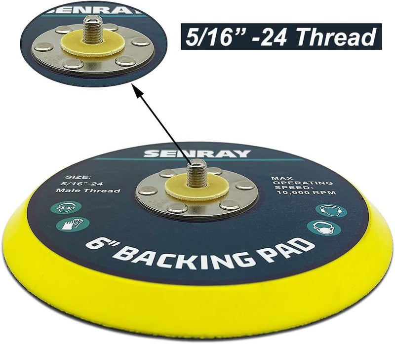 Senray 6 Inch Dual-Action Backing Pad Set - Image 2