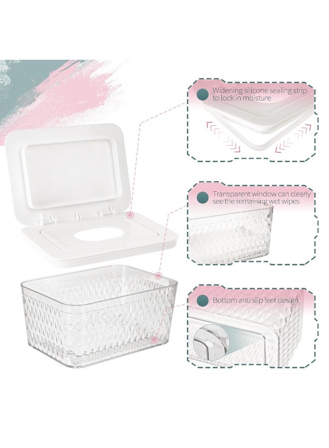 Whiidoom Wipes Dispenser, One-Handed Operation Wipe Holder for Baby & Adult, Seal-Designed Wipes Container for Bathroom Keep Diaper Wipes Fresh (White) - Image 3