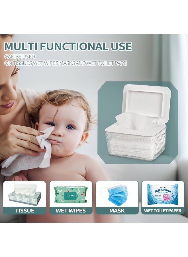 Whiidoom Wipes Dispenser, One-Handed Operation Wipe Holder for Baby & Adult, Seal-Designed Wipes Container for Bathroom Keep Diaper Wipes Fresh (White) - Image 5