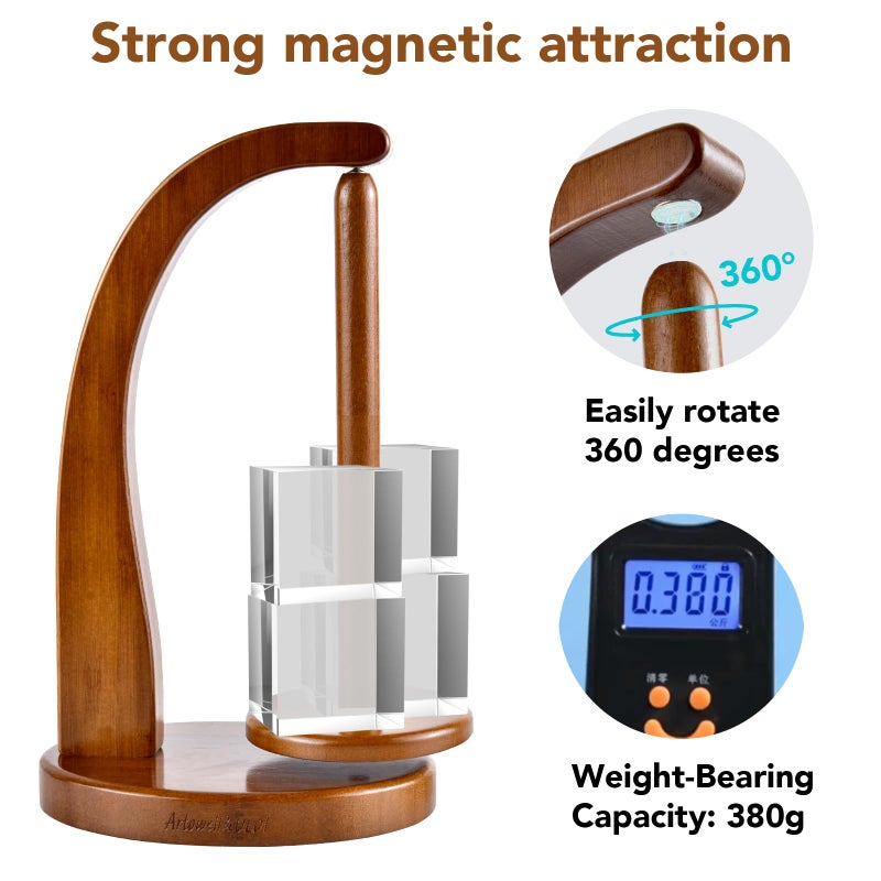 ULOI Crochet Yarn Holder - Upgrade with Crochet Accessories Storage Attachment, Magnetic Wooden Yarn Storage for Knitting Accessories, Perfect for Crocheting and Knitting Projects, Walnut Finish - Image 5