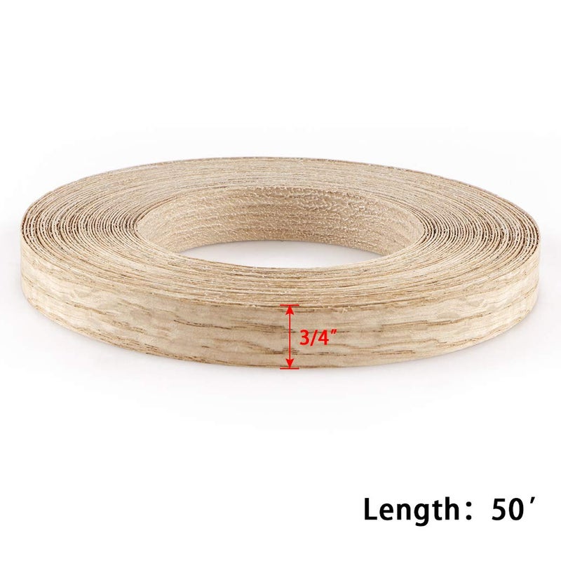 Skelang شريط حافة خشب البلوط الأحمر 3/4" × 50' لاصق مسبقًا قابل للطي مع لاصق ذوبان ساخن - Image 2