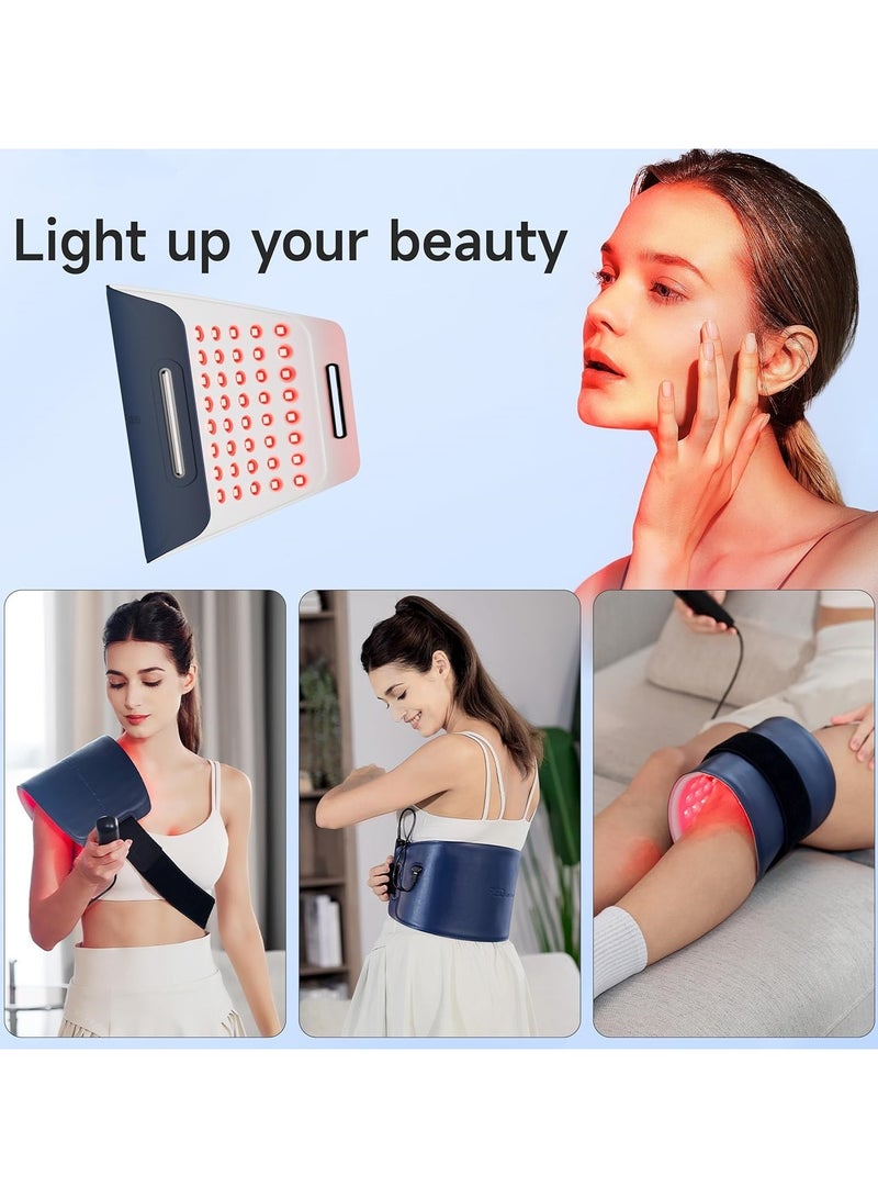 Ru syanl Red Light Therapy for Body Portable Red Light Therapy Belt for Back Pain Relief 3 in-1 Infrared Light Therapy with Soft Skin-Friendly Fabric 630nm and 850nm Light Therapy Belt for Relaxing Muscle  - Image 2