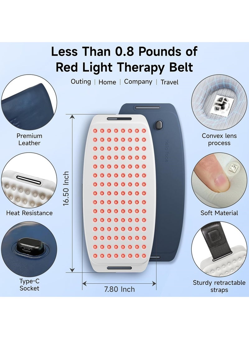 Ru syanl Red Light Therapy for Body Portable Red Light Therapy Belt for Back Pain Relief 3 in-1 Infrared Light Therapy with Soft Skin-Friendly Fabric 630nm and 850nm Light Therapy Belt for Relaxing Muscle  - Image 4