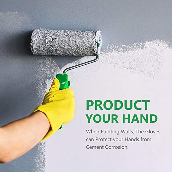 Ekon Pack Of 3 Silicon Latex Non Slip Multipurpose Heavy Duty Reusable Safety Rubber Hand Gloves For House Hold Home Dish Utensils Car Washing Kitchen Bathroom Toilet Tiles Cleaning Men Women Yellow - Image 3