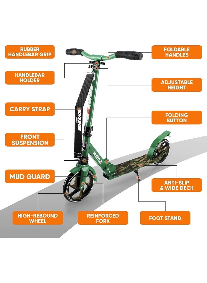 Hurtle Scooter – Scooter for Teenager – Kick Scooter – 2 Wheel Scooter with Adjustable T-Bar Handlebar – Folding Adult Kick Scooter with Alloy Anti-Slip Deck – Scooter with 8” Smooth Gliding Wheels by Hurtle - Image 3