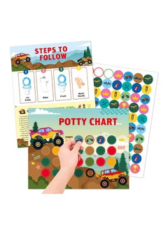 Dominy Potty Training Chart for Toddler, Potty Chart for Boys with Stickers, Sticker Chart for Kids Potty Training, Reward Sticker Chart for Preschool Boys Girls Kids  - Image 1