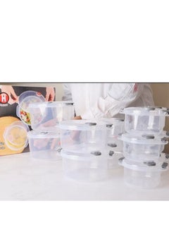 ماركة غير محددة طقم ثلاجة دائري مكون من حاويات بغطاء مزود بفتحة مخرج هواء يمكن فتحها وإغلاقها. (متعدد الالوان) 12 قطعة H  - Image 1