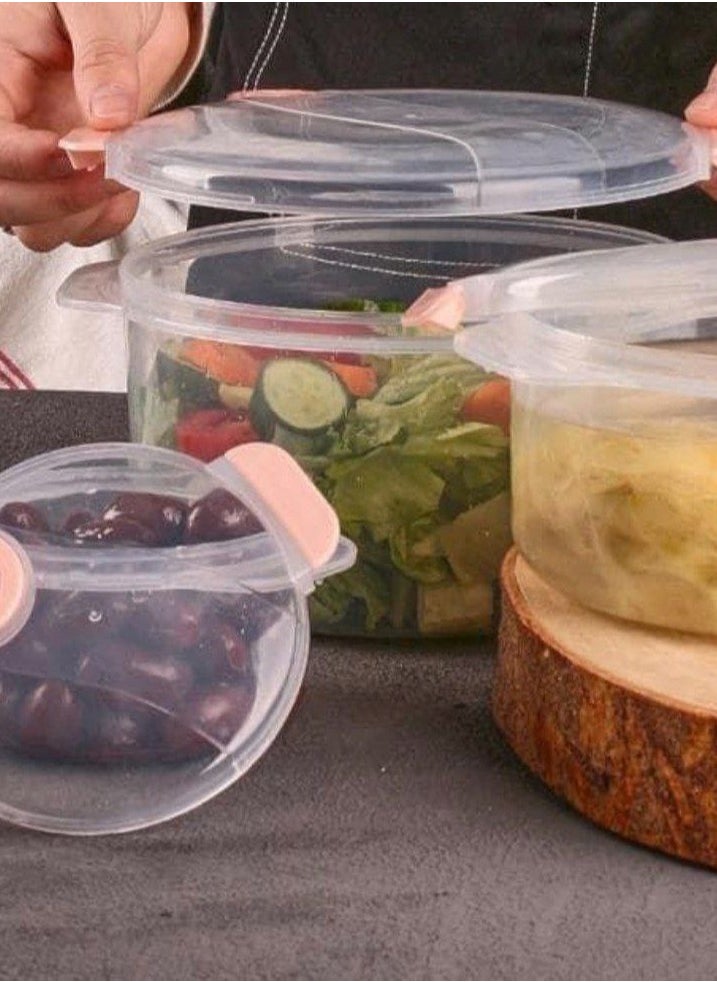 ماركة غير محددة طقم ثلاجة دائري مكون من حاويات بغطاء مزود بفتحة مخرج هواء يمكن فتحها وإغلاقها. (متعدد الالوان) 12 قطعة H  - Image 2