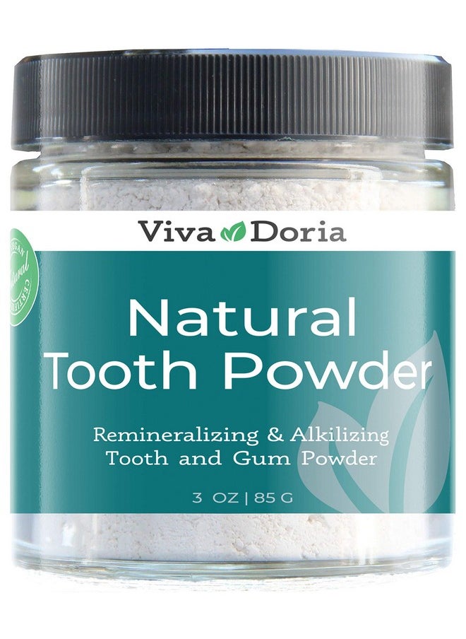 Viva Doria - Iva Doria Natural Tooth Powder ; Remineralizing Teeth Whitening Powder ; Toothpaste Power ; Breath Freshener ; Refreshing Mint Flavor ; 3 Oz Glass Jar - Image 1