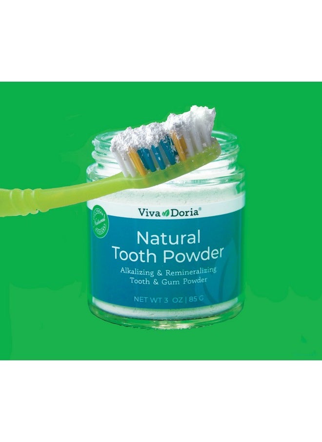 Viva Doria - Iva Doria Natural Tooth Powder ; Remineralizing Teeth Whitening Powder ; Toothpaste Power ; Breath Freshener ; Refreshing Mint Flavor ; 3 Oz Glass Jar - Image 1