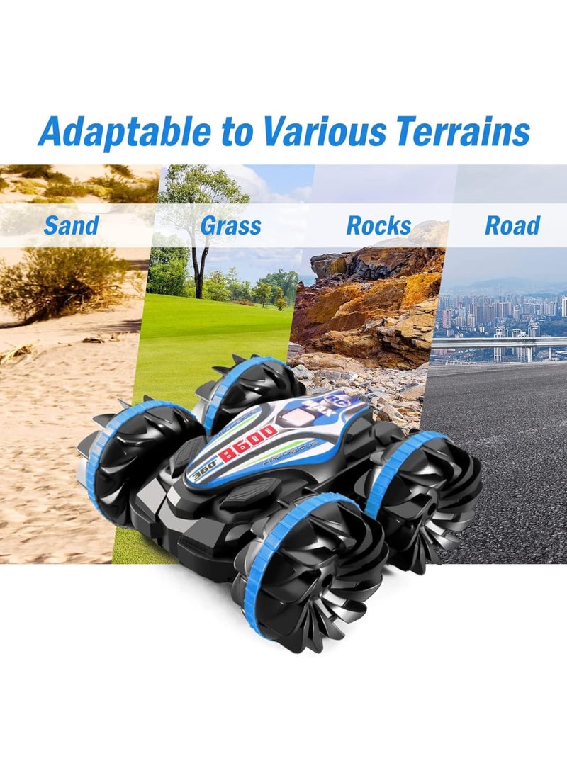 Zikra Amphibious Remote Control Car - 2.4 GHz, 4WD Waterproof RC Stunt Car Boat, 360¬∞ Rotating Hobby Racing Car, Gesture Sensor, Ideal for Boys & Girls Aged 6-14, All-Terrain & Water Beach Pool Toy - Image 2