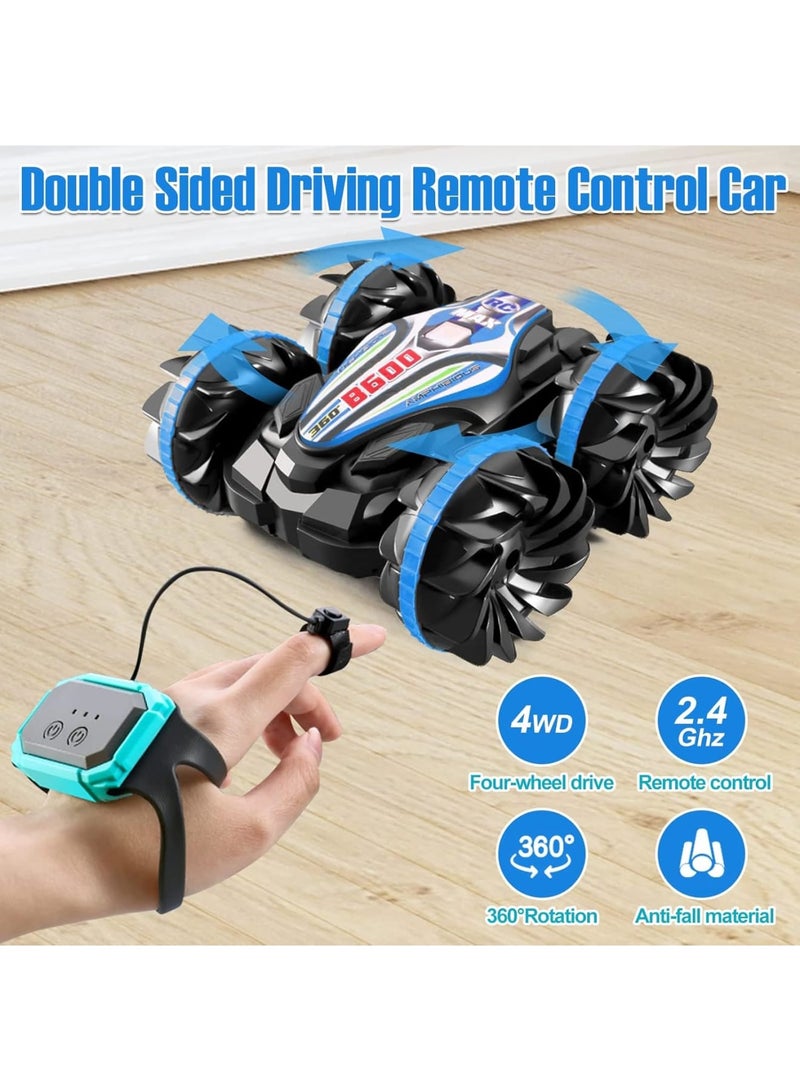 Zikra Amphibious Remote Control Car - 2.4 GHz, 4WD Waterproof RC Stunt Car Boat, 360¬∞ Rotating Hobby Racing Car, Gesture Sensor, Ideal for Boys & Girls Aged 6-14, All-Terrain & Water Beach Pool Toy - Image 3