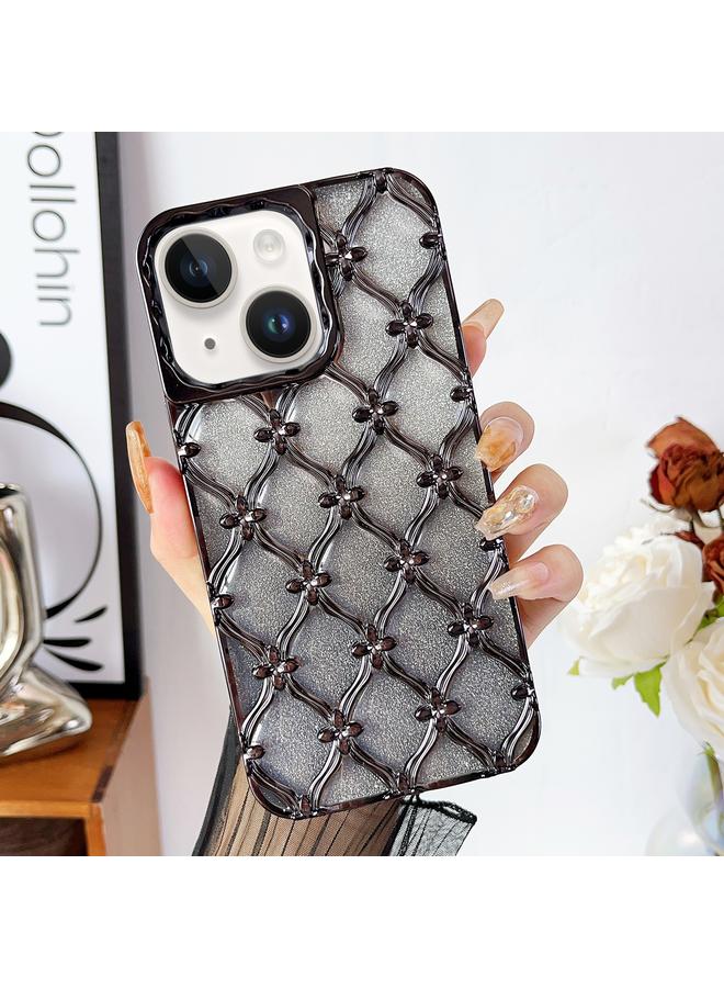 اس-توب جراب لهاتف iPhone 13 مصنوع من مادة TPU المطلية بالكهرباء على شكل زهرة على شكل نجمة مع ورق لامع متدرج - Image 1