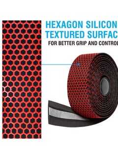 SYOSI Hex Bicycle Handlebar Tape - Road Bike Cycling Handle Bar Wrap Tape or Touring Cycling 2PCS per Set, Red  - Image 5