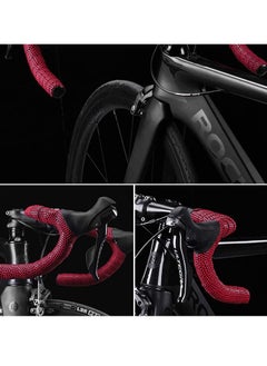 SYOSI Hex Bicycle Handlebar Tape - Road Bike Cycling Handle Bar Wrap Tape or Touring Cycling 2PCS per Set, Red  - Image 2