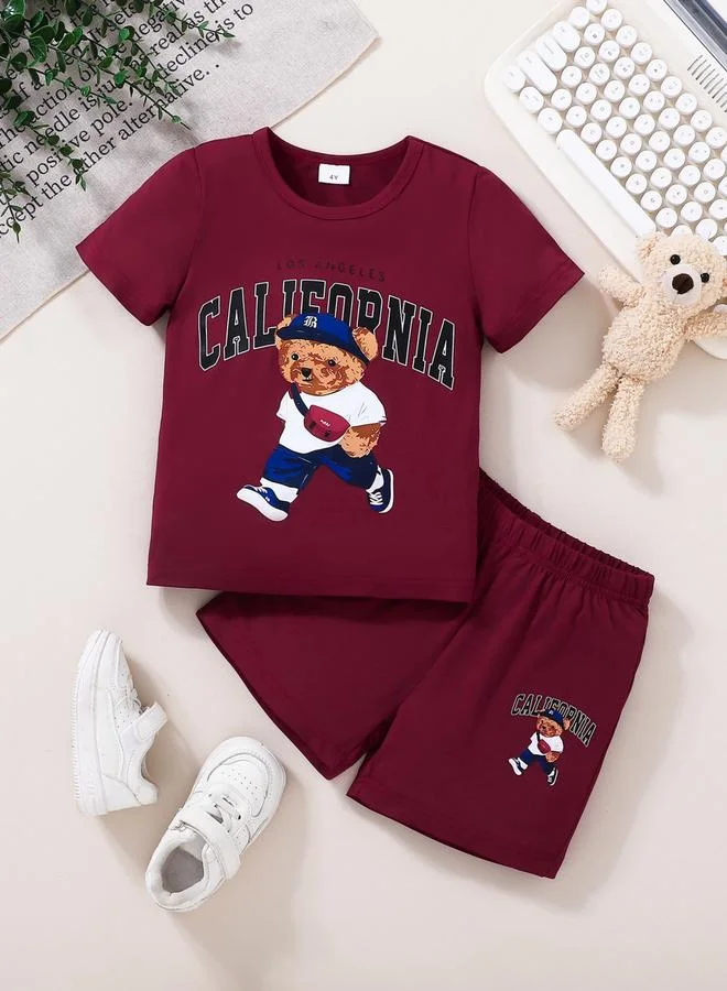 Take Two Boys Bear Print T-Shirt and Shorts Set