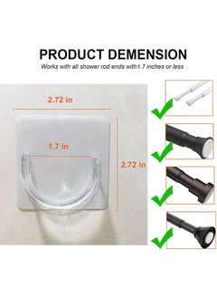 Adhesive Shower Curtain Rod Holder 6 Pack,Transparent Tension Bracket,No Drilling(Not Included Rod)（Only For Rods Less Than 1.7 Inch in Diameter at Both Ends） - pzsku/ZEA25C8A49FDC209A2F11Z/45/_/1716364606/855cd7ff-6423-446e-a87a-7b6df3cce1d4