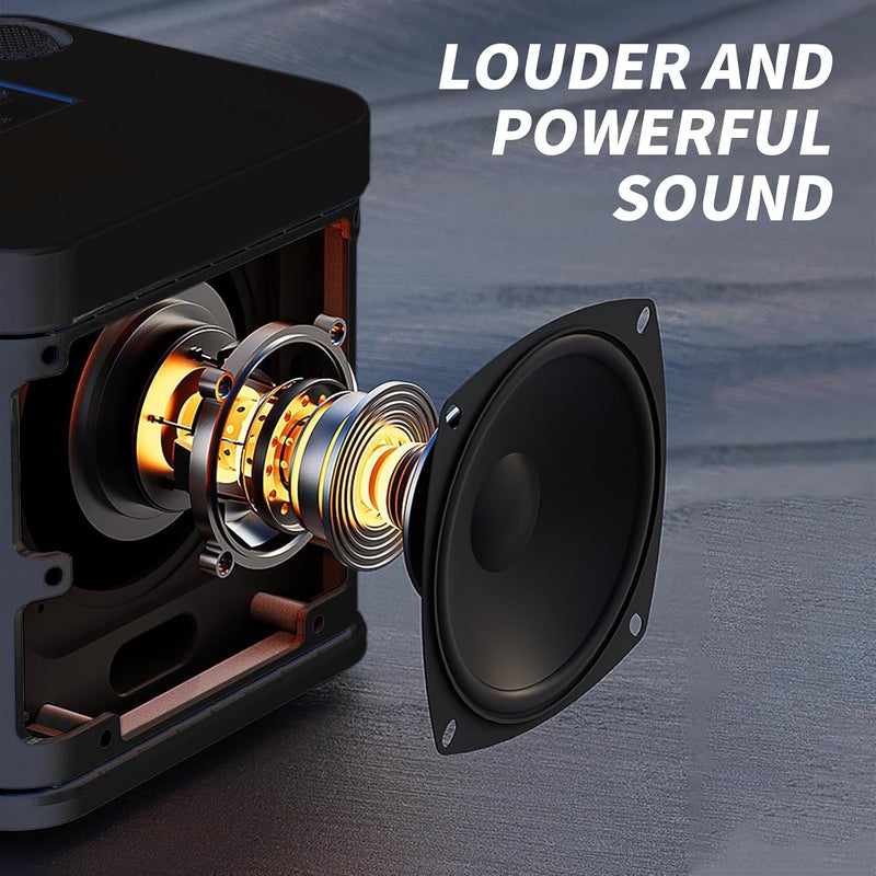 ACHAS Karaoke machine Party speaker Bluetooth singing speakers Portable bluetooth karaoke speaker with 2 wireless microphones pa speaker system for indoor parties and occasions gatherings - Image 5
