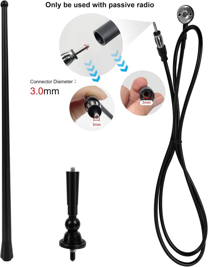 Herdio Waterproof Marine Radio Antenna 3.0mm Connector Rubber Duck Dipole Flexible Mast FM AM Antenna for Boat Car ATV UTV RZR SPA - Image 1