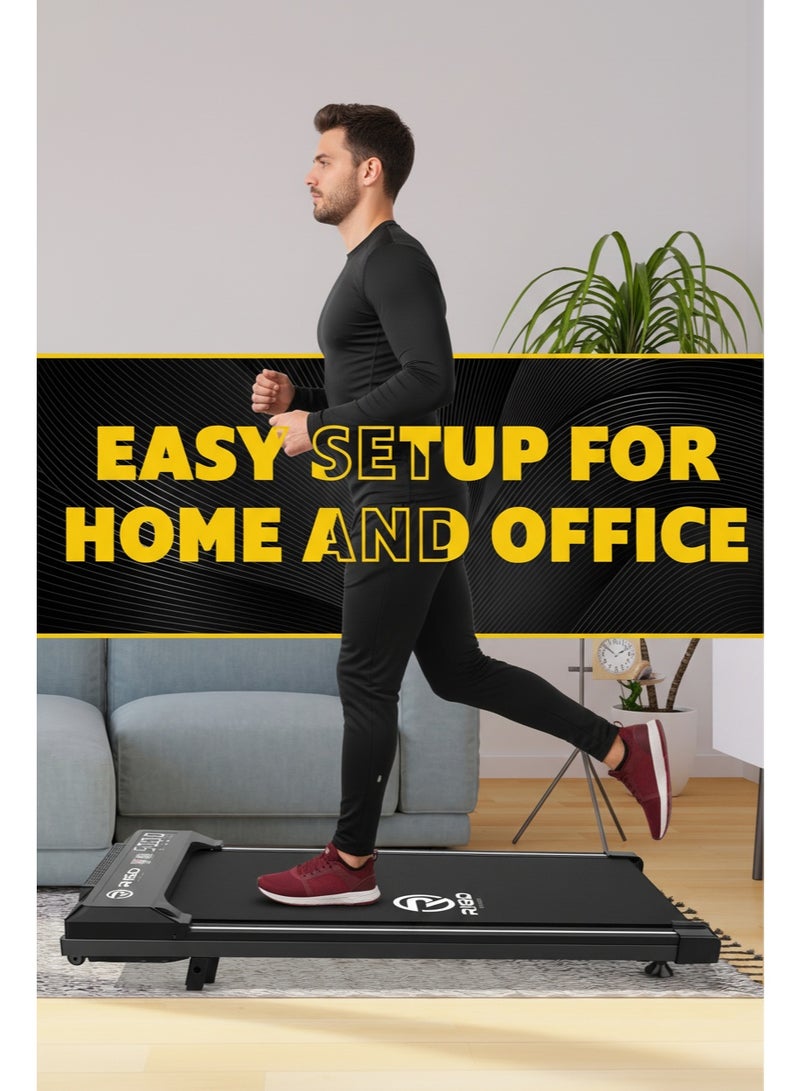 Under Desk 10% Incline Walking Pad, Portable Jogging Treadmill with Remote Control, Space-Saving Design, Easy Setup for Home & Office, Max Load 100kg, Speed 6km/h, with FitShow Track App image 8
