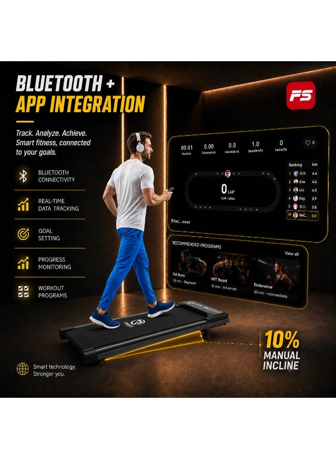 RIGID FITNESS Under Desk 10% Incline Walking Pad, Portable Jogging Treadmill with Remote Control, Space-Saving Design, Easy Setup for Home & Office, Max Load 100kg, Speed 8km/h, with FitShow Track App - Image 3