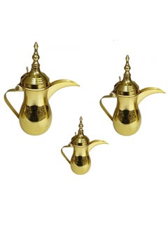 Royal Dallah Raslan 3 PC Set Stainless steel Gold (1.5 L / 900 ML / 700 ML  - Image 1