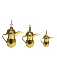 Royal Dallah Raslan 3 PC Set Stainless steel Gold (1.5 L / 900 ML / 700 ML  - Image 2