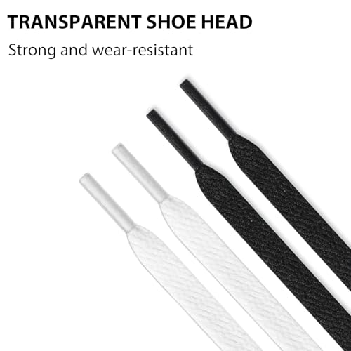 UamGlsob Knee High Shoelaces for Converse Chuck Taylor All Star Shoes, 8MM Flat Long Polyester Shoe Laces Replacement Strings Durable Anti-Fray Ends (Black,110"/280cm) - Image 3