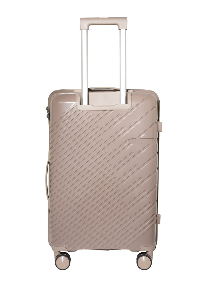 KTMC Polypropylene Luggage 24 inch Check-in Suitcases, H-8882 Khaki - Image 2