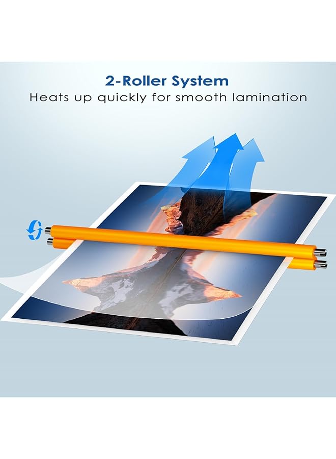 إيروريكس آلة تغليف حراري بحجم A4 مع 30 كيس تغليف، آلة تغليف 4 في 1 مع قاطع ورق وزاوية مستديرة للاستخدام المنزلي والمكتب والمدرسة، مقاس 9 بوصات - Image 5