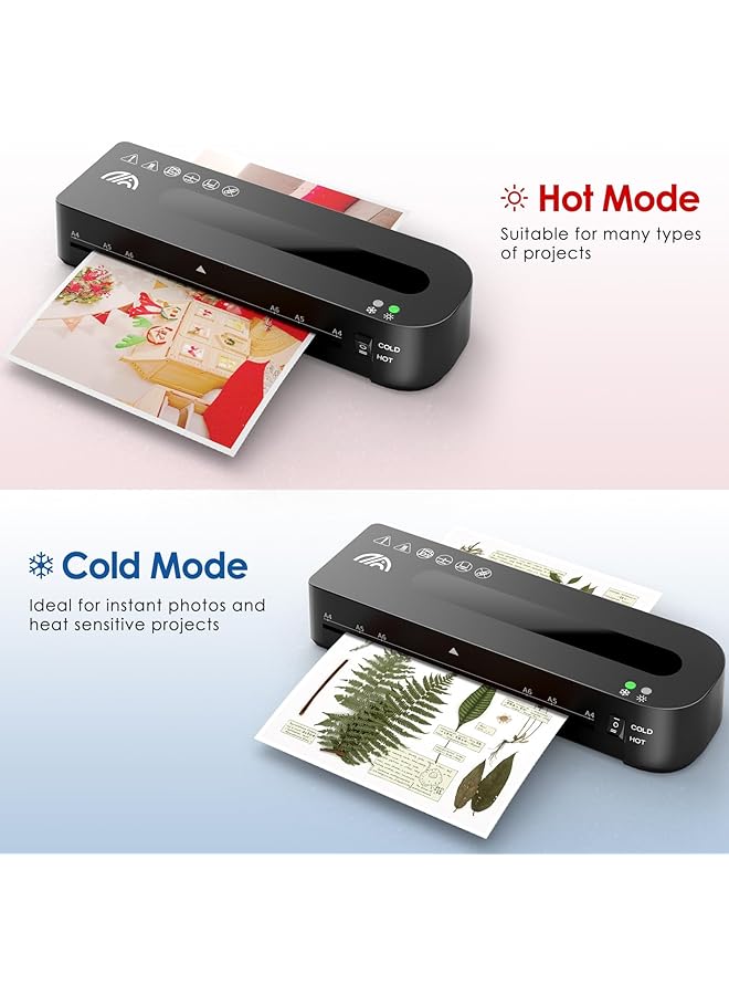 إيروريكس آلة تغليف حراري بحجم A4 مع 30 كيس تغليف، آلة تغليف 4 في 1 مع قاطع ورق وزاوية مستديرة للاستخدام المنزلي والمكتب والمدرسة، مقاس 9 بوصات - Image 2