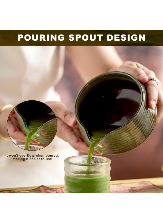 XiuWoo Matcha tea set The 8-piece matcha tea set includes a matcha bowl, bamboo whisk, spoon, whisk holder, stainless steel sieve and a complete tea making kit. The perfect set is suitable for traditional matcha (dark green) - Image 1