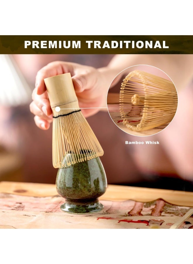 XiuWoo Matcha tea set The 8-piece matcha tea set includes a matcha bowl, bamboo whisk, spoon, whisk holder, stainless steel sieve and a complete tea making kit. The perfect set is suitable for traditional matcha (dark green) - Image 5