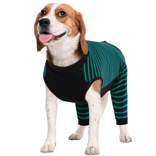 Kuoser Dog Recovery Suit for Back LegsSoft Dog Surgery Suit with Dog Pants to Stop LickingDogs Recovery Sleeve Elbow Protector Pet Surgical Onesie for Abdominal Wounds Dogs Cone AlternativeGreen M - Image 1