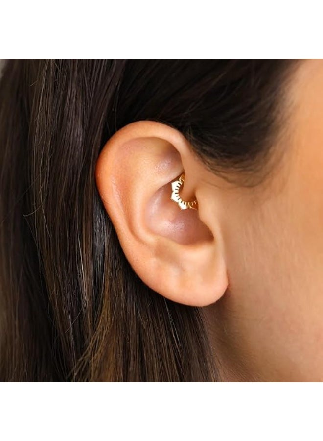 خاتم حاجز الأنف 16G بمفصلات - مجوهرات ثقب الحاجز مع غالق - Image 3