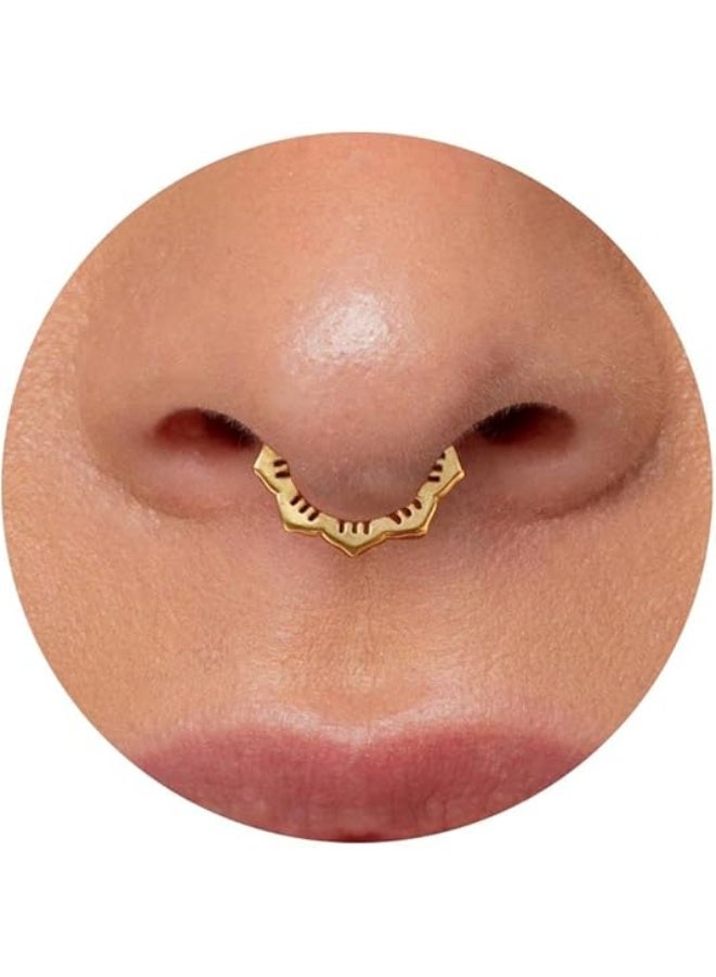 خاتم حاجز الأنف 16G بمفصلات - مجوهرات ثقب الحاجز مع غالق - Image 2