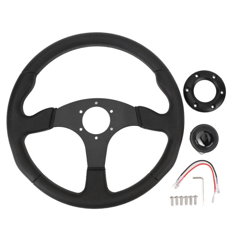 Car Racing Steering Wheel 14 Inch PU Leather - Universal Fitment with Aluminum Frame for Most Vehicles - Image 1
