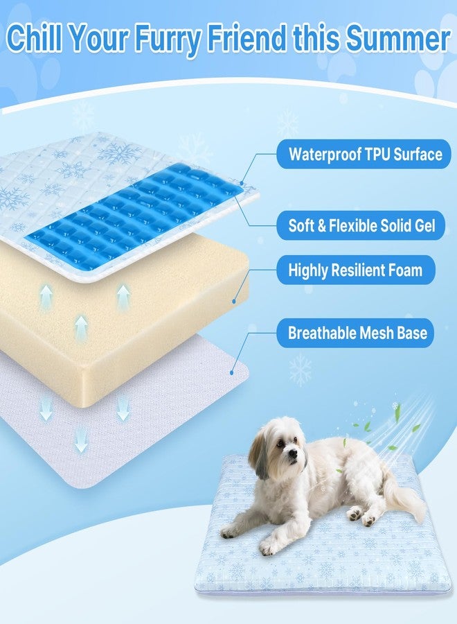 Atsuwell Dog Cooling Mat for Medium Dogs, 2" Thickened Foam Cooling Pad for Dogs with Gel Layer & Waterproof Cover, Orthopedic Joint Support Cool Dog Bed for Summer Relief - Image 2