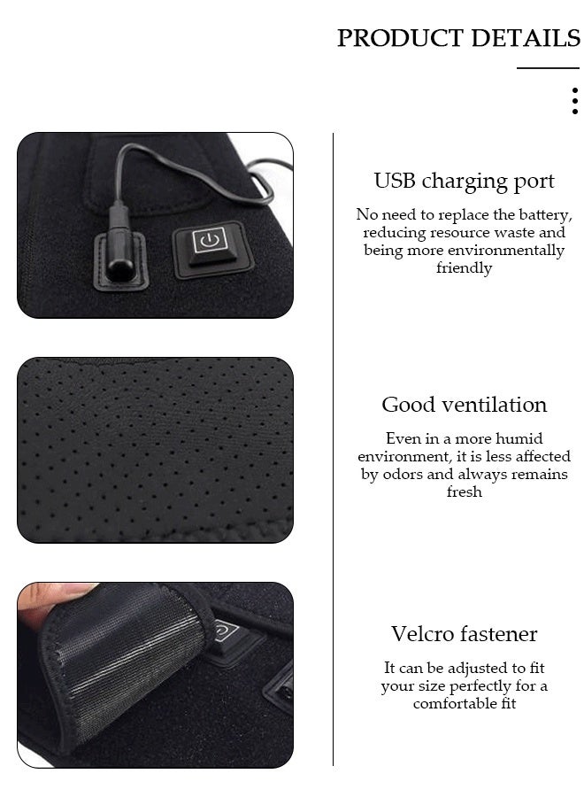 DUNISO Knee Heating Pad, Knee Support for Women and Men, USB Heat Knee Brace Wrap 3 Temperature Control Thermal Therapy to Warm Joint Relief Pain Knee Stiff, Strains, Calf Leg Arm - Image 3