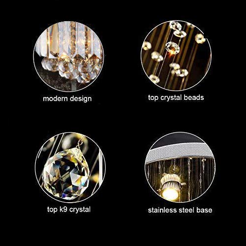 CRYSTA WORLD K9 Crystal Chandelier Modern Light Fixture(Warm White) (Design 8) L14/W14/H12 - Image 2