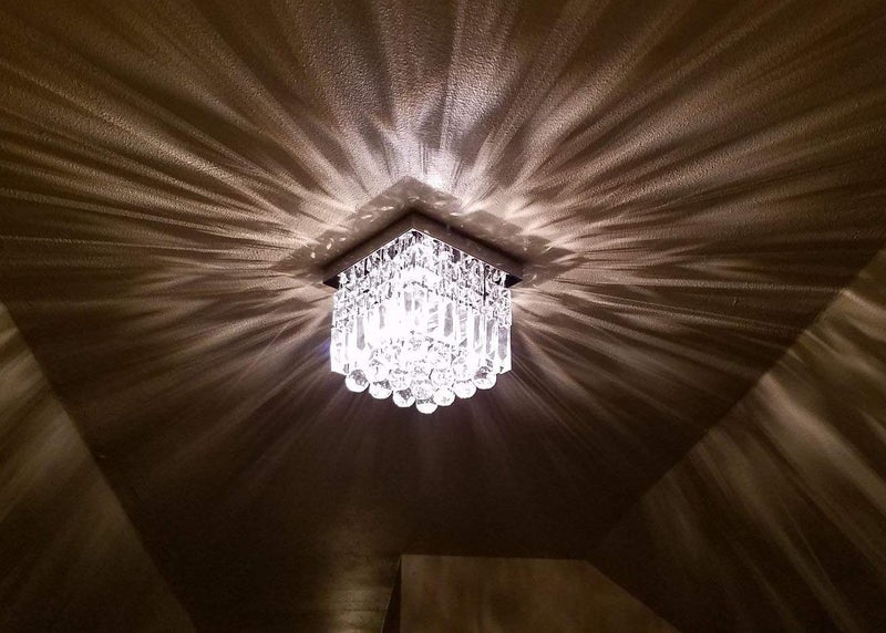 CRYSTA WORLD K9 Crystal Chandelier Modern Light Fixture(Warm White) (Design 8) L14/W14/H12 - Image 4