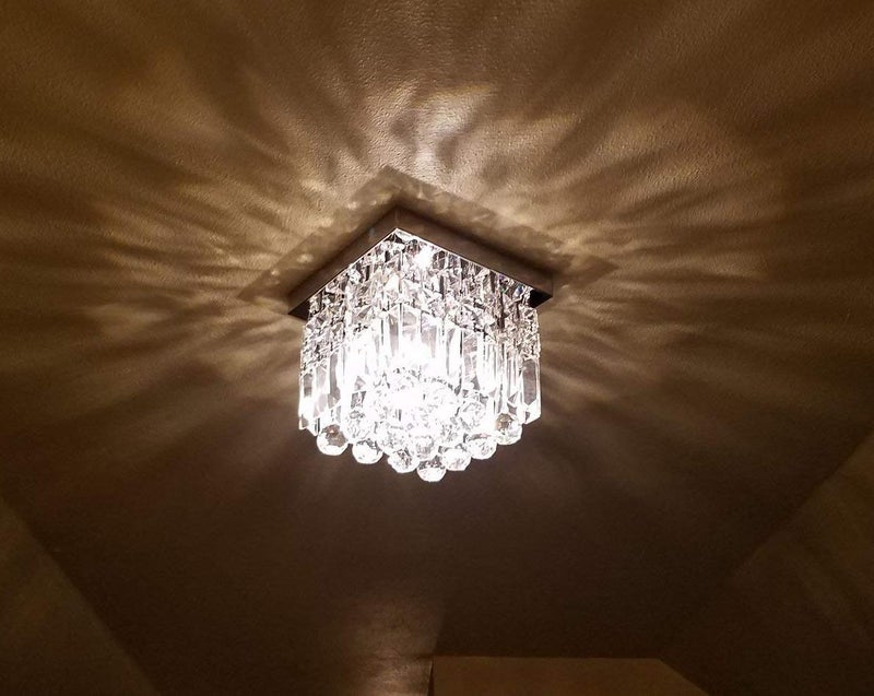 CRYSTA WORLD K9 Crystal Chandelier Modern Light Fixture(Warm White) (Design 8) L14/W14/H12 - Image 3