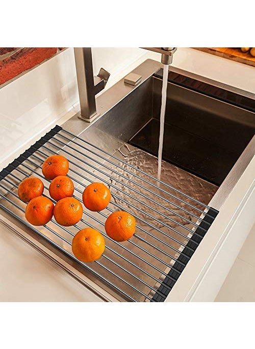Hari - Hari Stainless Steel Dish Drying Rack Roll Up Foldable Over The Sink Dish Drainer - Image 1