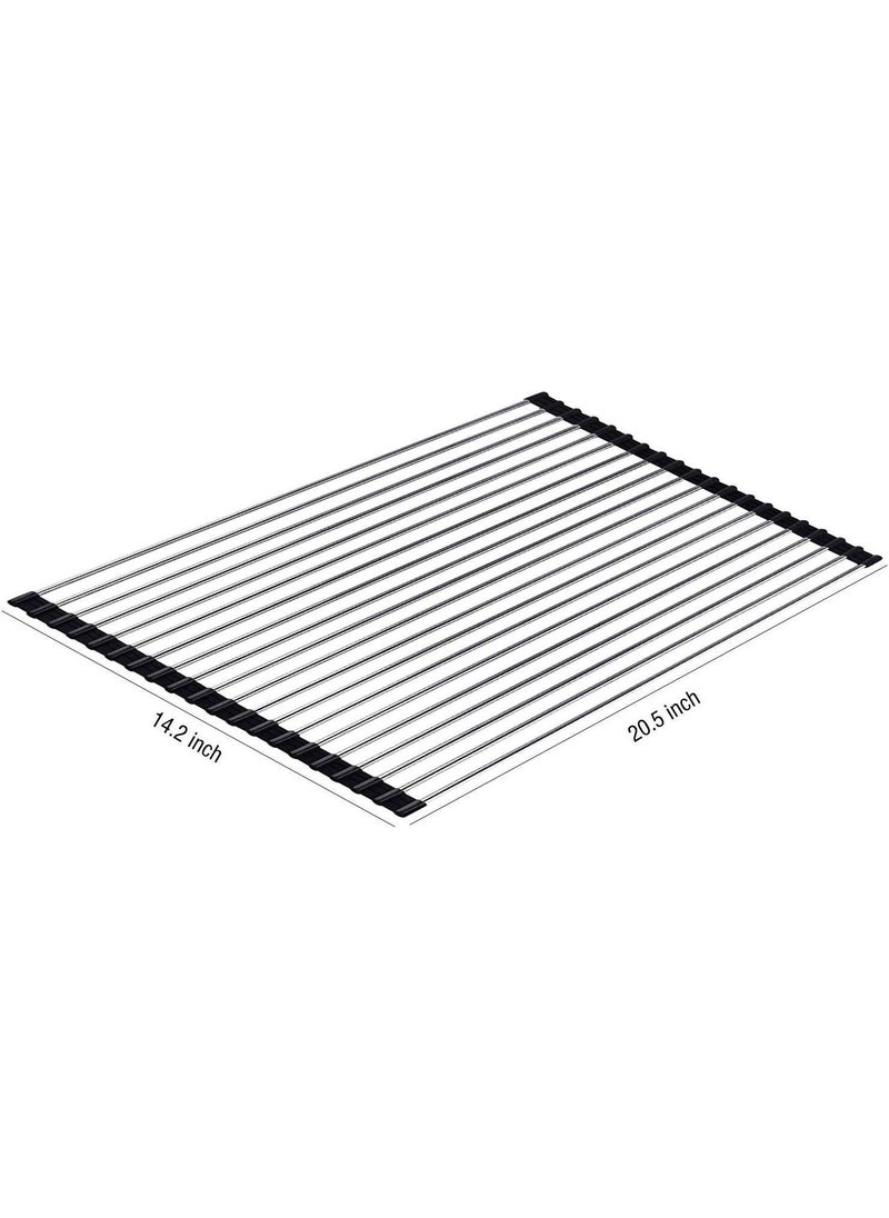 Hari - Hari Stainless Steel Dish Drying Rack Roll Up Foldable Over The Sink Dish Drainer - Image 1