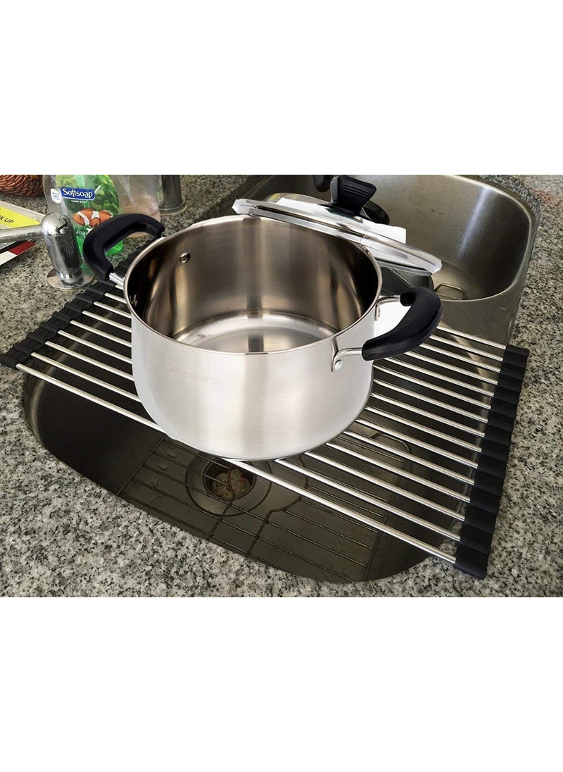 Hari - Hari Stainless Steel Dish Drying Rack Roll Up Foldable Over The Sink Dish Drainer - Image 1